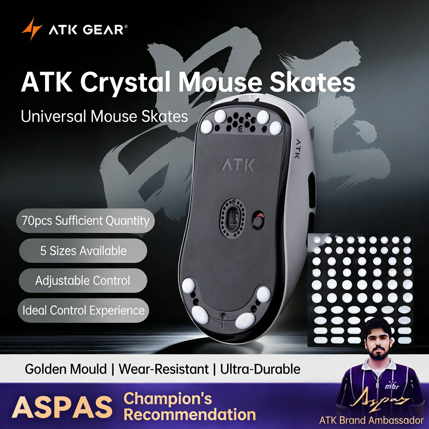Esports Gaming Pcs - Patins de Rato ATK Crystal Jade