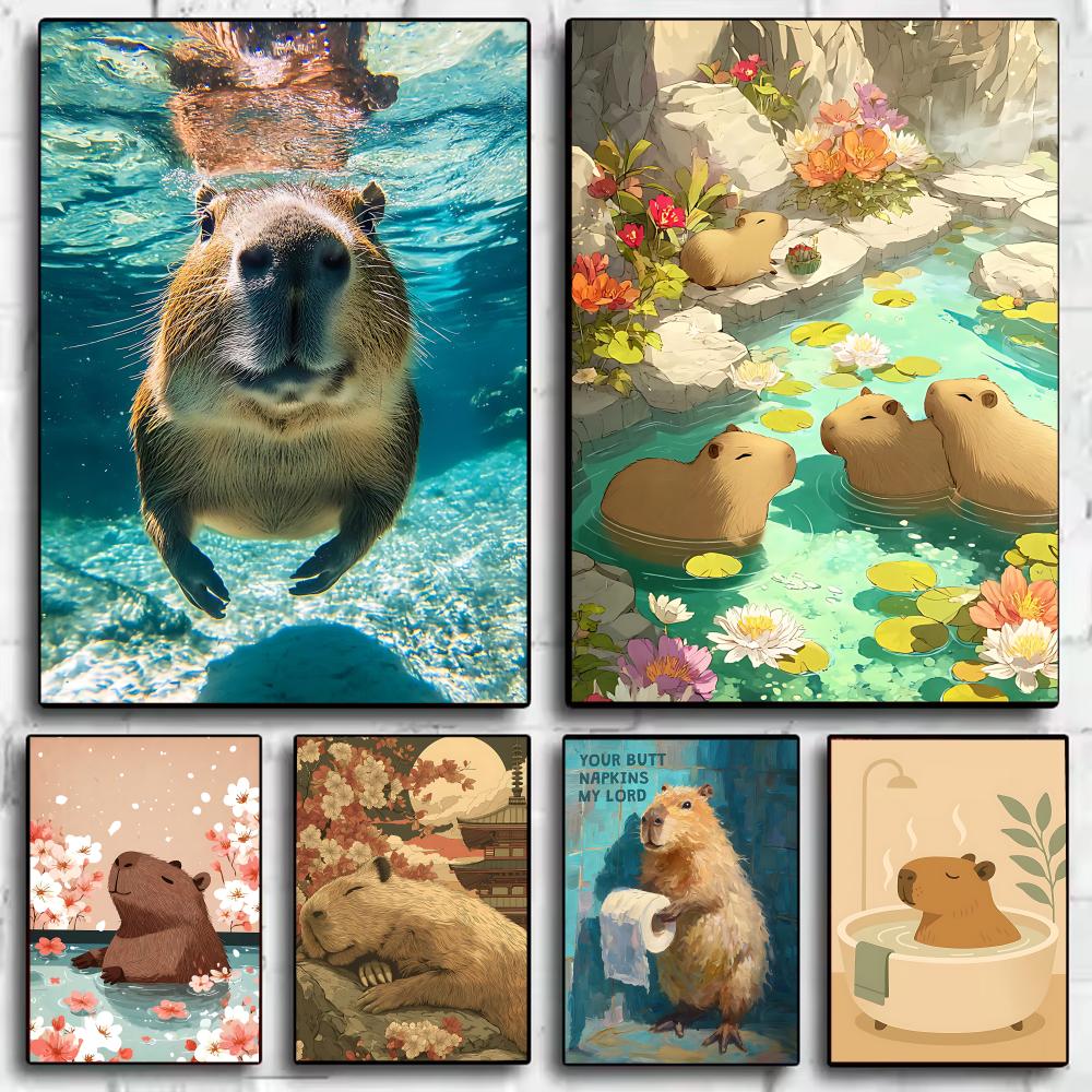 Esports Gaming Wallpaper - Pôster de arte curativa de capivara,