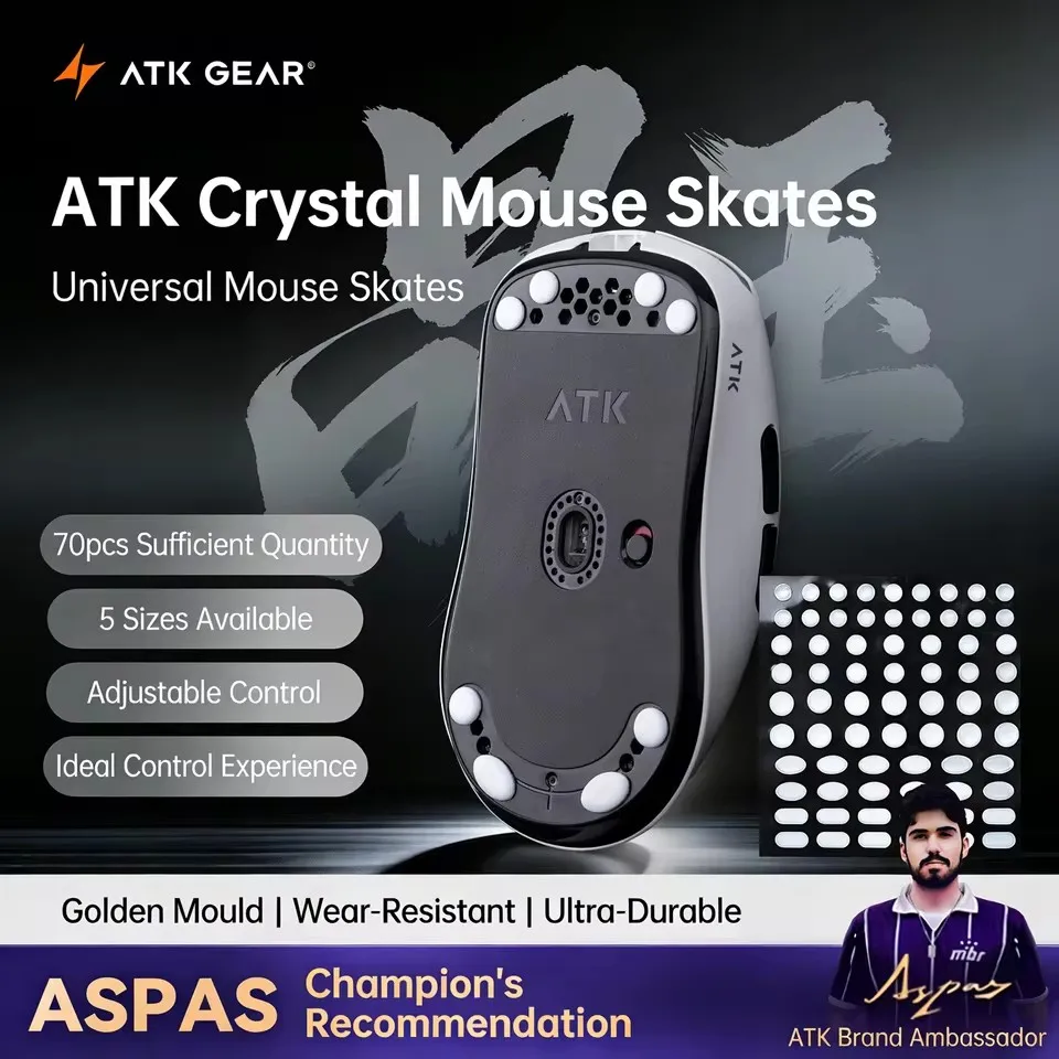 Patins de Rato ATK Crystal Jad - Esports Gaming Pcs avaliação e preço