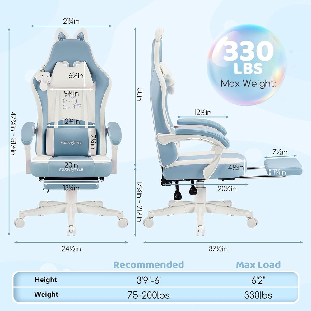 Cadeira de Jogos Ergonômica Az - Gaming & Esports District avaliação e preço