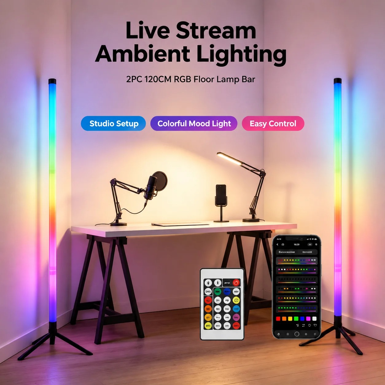 2PCS Luminária de Chão RGB de  - Esports In Gaming avaliação e preço