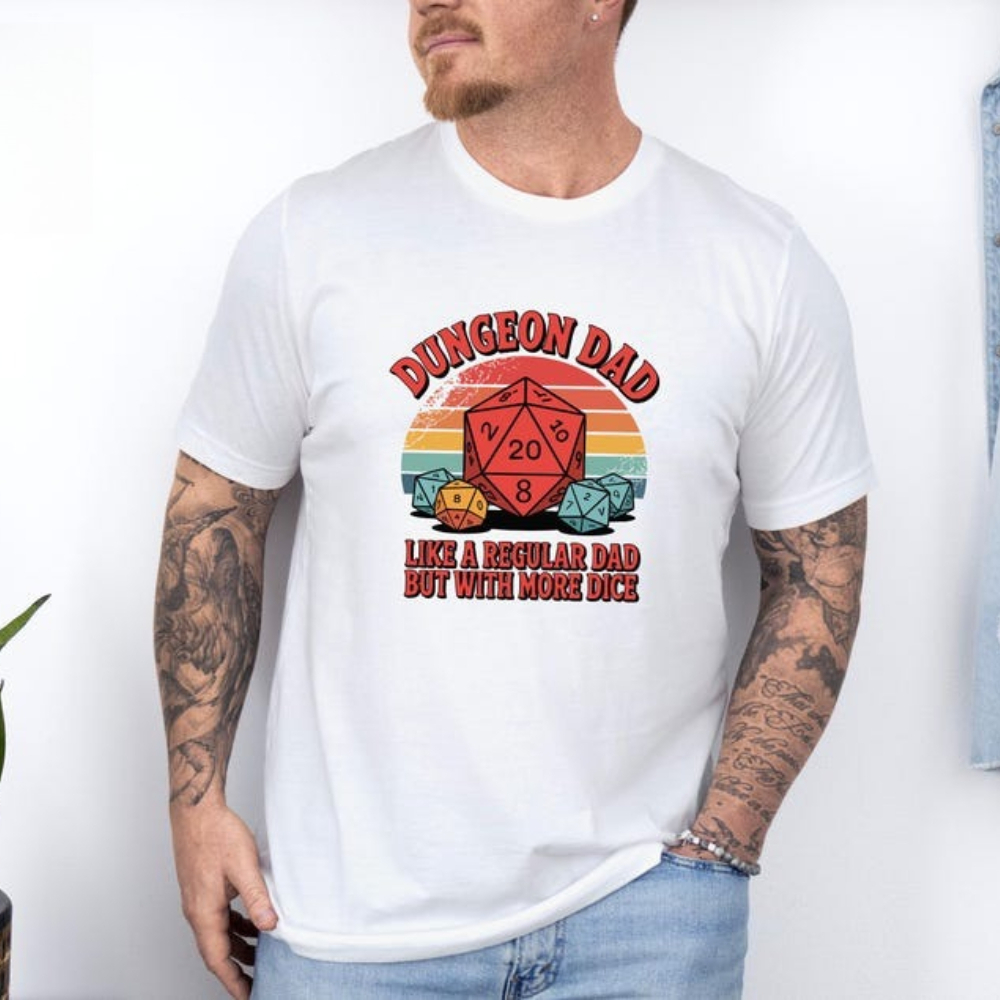 Camiseta Engraçada Dungeon Dad - Esports Gaming Shirts avaliação e preço