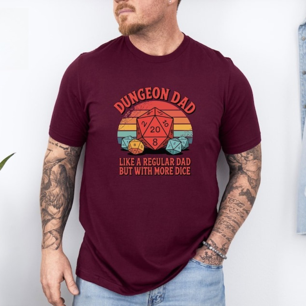 Camiseta Engraçada Dungeon Dad - Esports Gaming Shirts avaliação e preço
